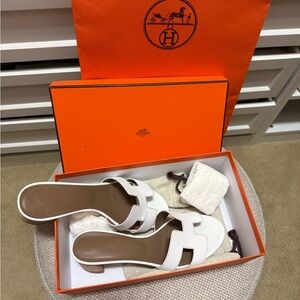 Hermes White Women's Sandals